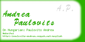 andrea paulovits business card